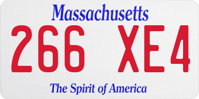 MA license plate 266XE4
