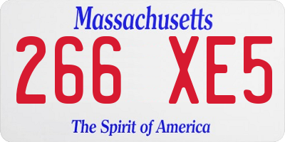 MA license plate 266XE5