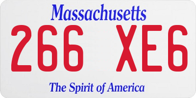 MA license plate 266XE6