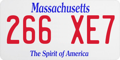 MA license plate 266XE7