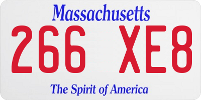 MA license plate 266XE8
