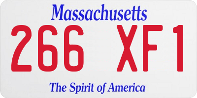 MA license plate 266XF1