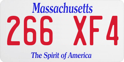 MA license plate 266XF4