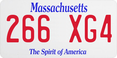 MA license plate 266XG4