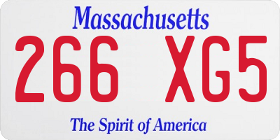 MA license plate 266XG5