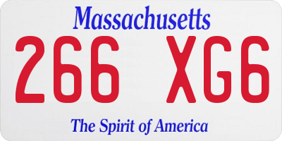 MA license plate 266XG6