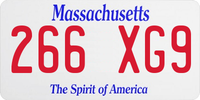 MA license plate 266XG9