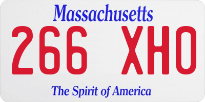 MA license plate 266XH0