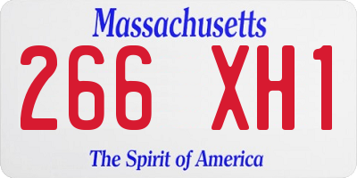 MA license plate 266XH1