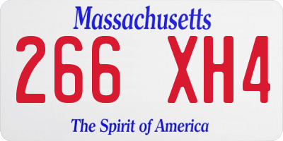 MA license plate 266XH4
