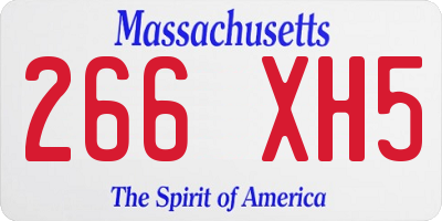 MA license plate 266XH5