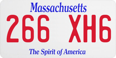 MA license plate 266XH6