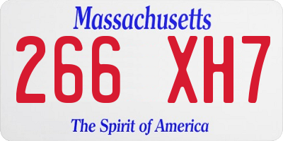 MA license plate 266XH7