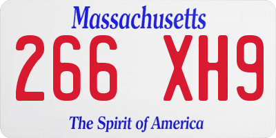 MA license plate 266XH9