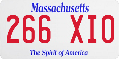 MA license plate 266XI0
