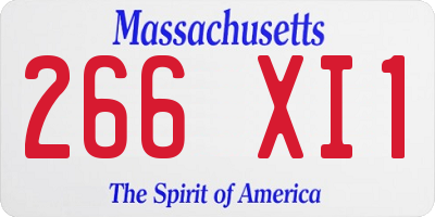 MA license plate 266XI1