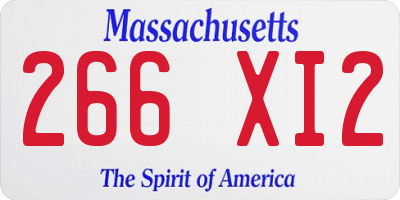 MA license plate 266XI2