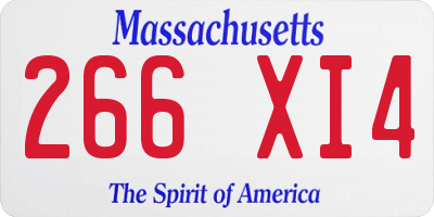 MA license plate 266XI4