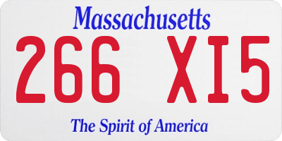 MA license plate 266XI5