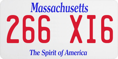 MA license plate 266XI6