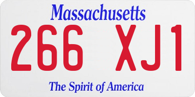 MA license plate 266XJ1