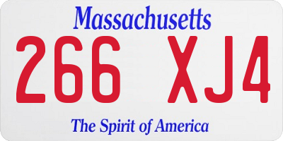 MA license plate 266XJ4