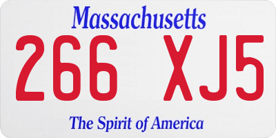 MA license plate 266XJ5