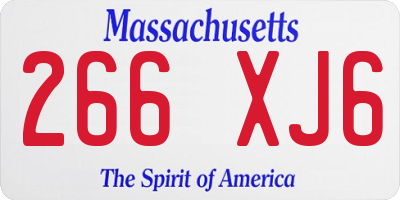 MA license plate 266XJ6