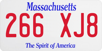 MA license plate 266XJ8