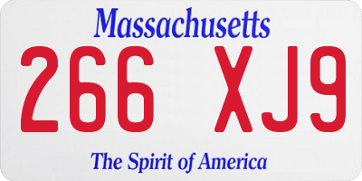 MA license plate 266XJ9