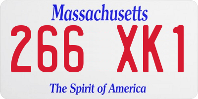 MA license plate 266XK1