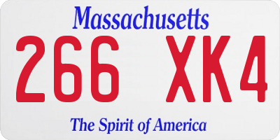 MA license plate 266XK4