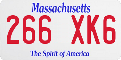 MA license plate 266XK6