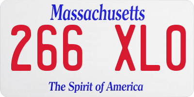 MA license plate 266XL0