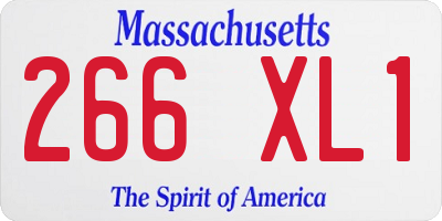 MA license plate 266XL1