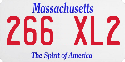 MA license plate 266XL2