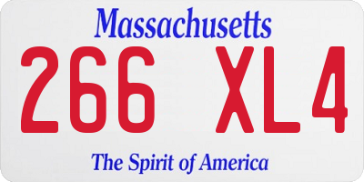 MA license plate 266XL4