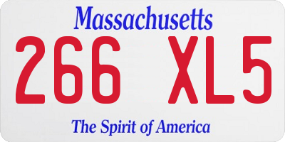 MA license plate 266XL5