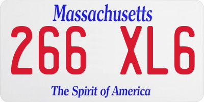 MA license plate 266XL6