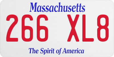 MA license plate 266XL8