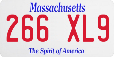 MA license plate 266XL9