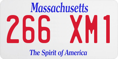 MA license plate 266XM1