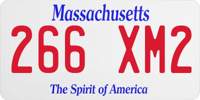 MA license plate 266XM2