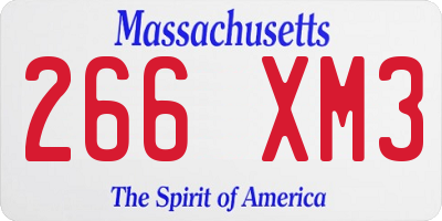 MA license plate 266XM3