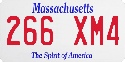 MA license plate 266XM4