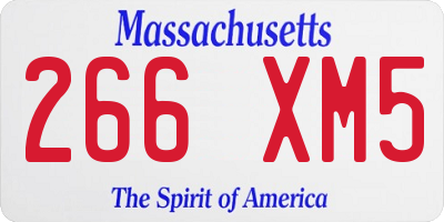 MA license plate 266XM5