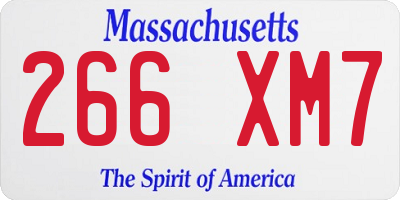 MA license plate 266XM7