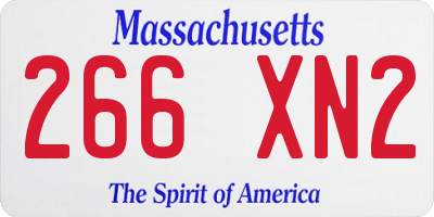 MA license plate 266XN2