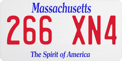 MA license plate 266XN4