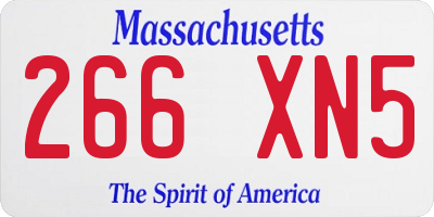 MA license plate 266XN5